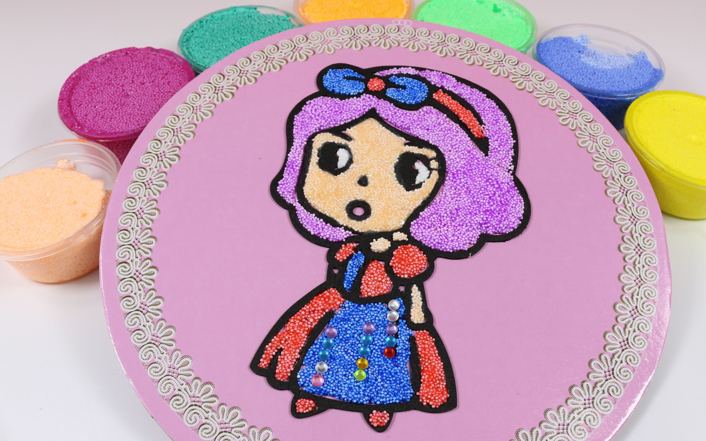 雪花彩泥diy公主画