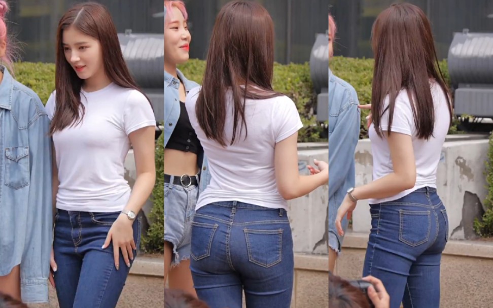 momolandnancy的粉丝见面会白衬衣紧身牛仔裤