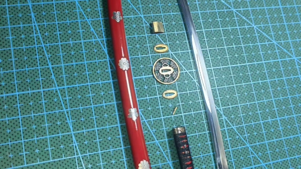 16日本武士刀桔梗十瓣菊纹大漆鞘m390刀身筱手作