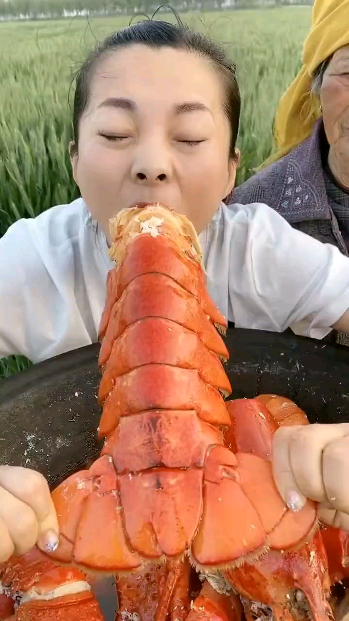 快手土味吃播34大龙虾合集随便截图都是表情包
