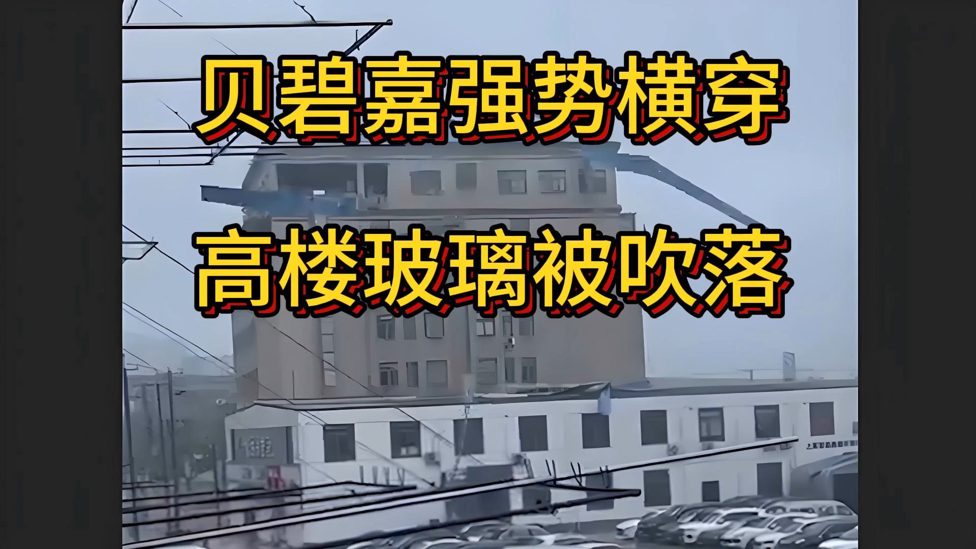 贝碧嘉强势横穿上海 高楼玻璃被吹落,台风贝碧嘉上海哔哩哔哩bilibili