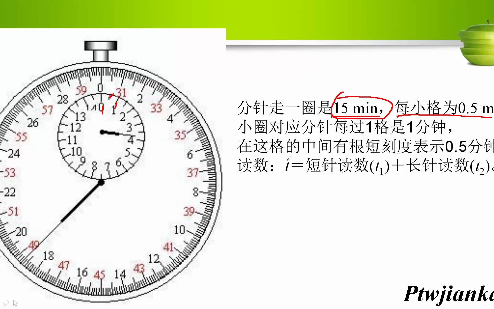 [图]09机械秒表的读数