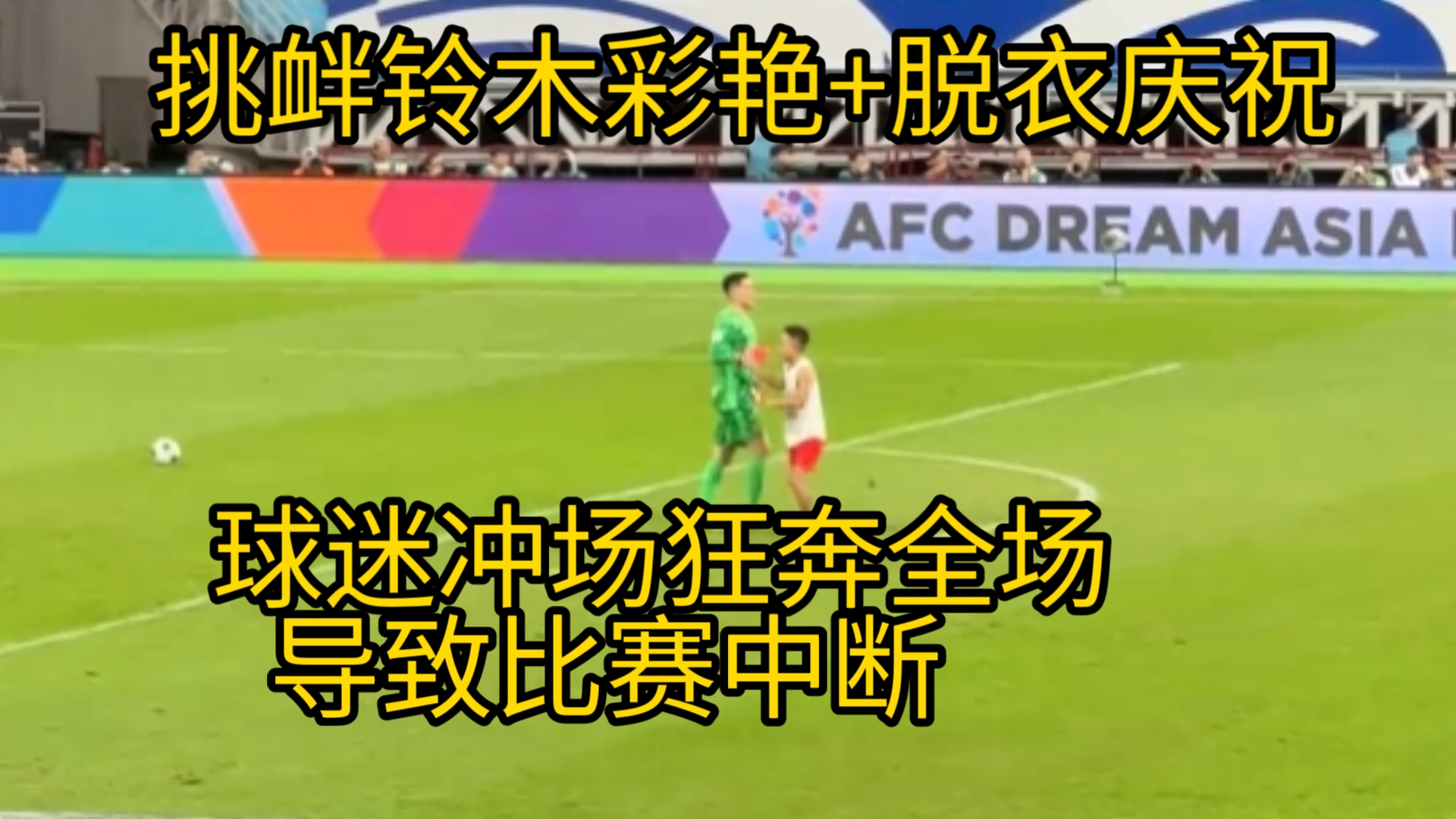 球迷冲场狂奔全场导致比赛中断,挑衅铃木彩艳+脱衣庆祝哔哩哔哩bilibili