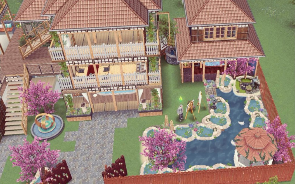 [图]simsfreeplay~模拟人生畅玩版 日式建筑 春天樱花和风微醺