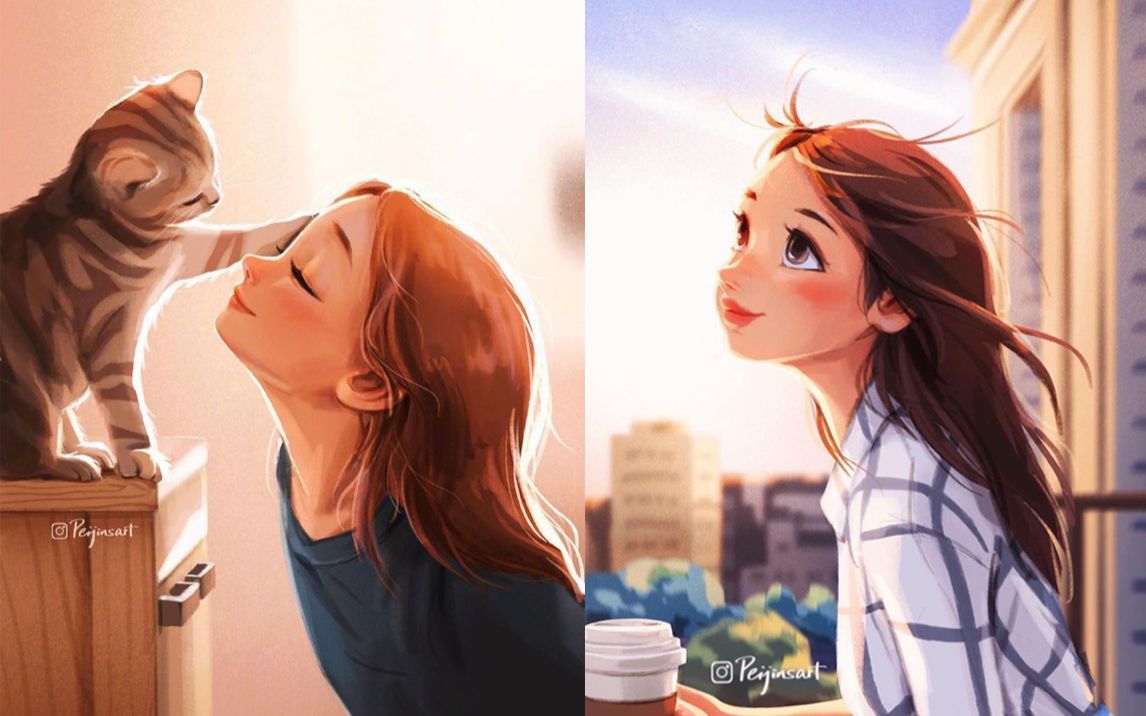 【画师推荐】德国画师peijinsart笔下的女孩真的太治愈了!