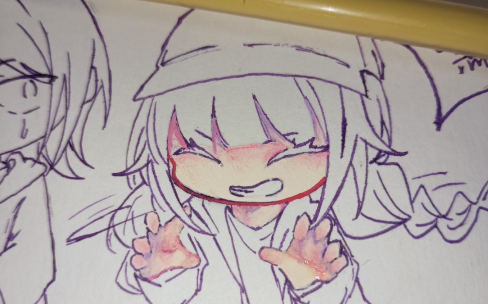 【上色/听歌向】我流蓝果手账笔肤色过程分享 画得很烂!