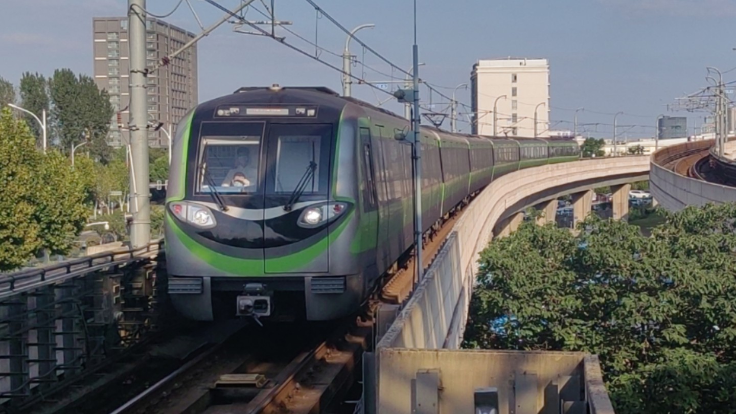 南京地铁3号线林场进站(蔡卫阳拍摄)