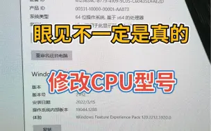 Download Video: 眼见不一定是真的，修改CPU型号