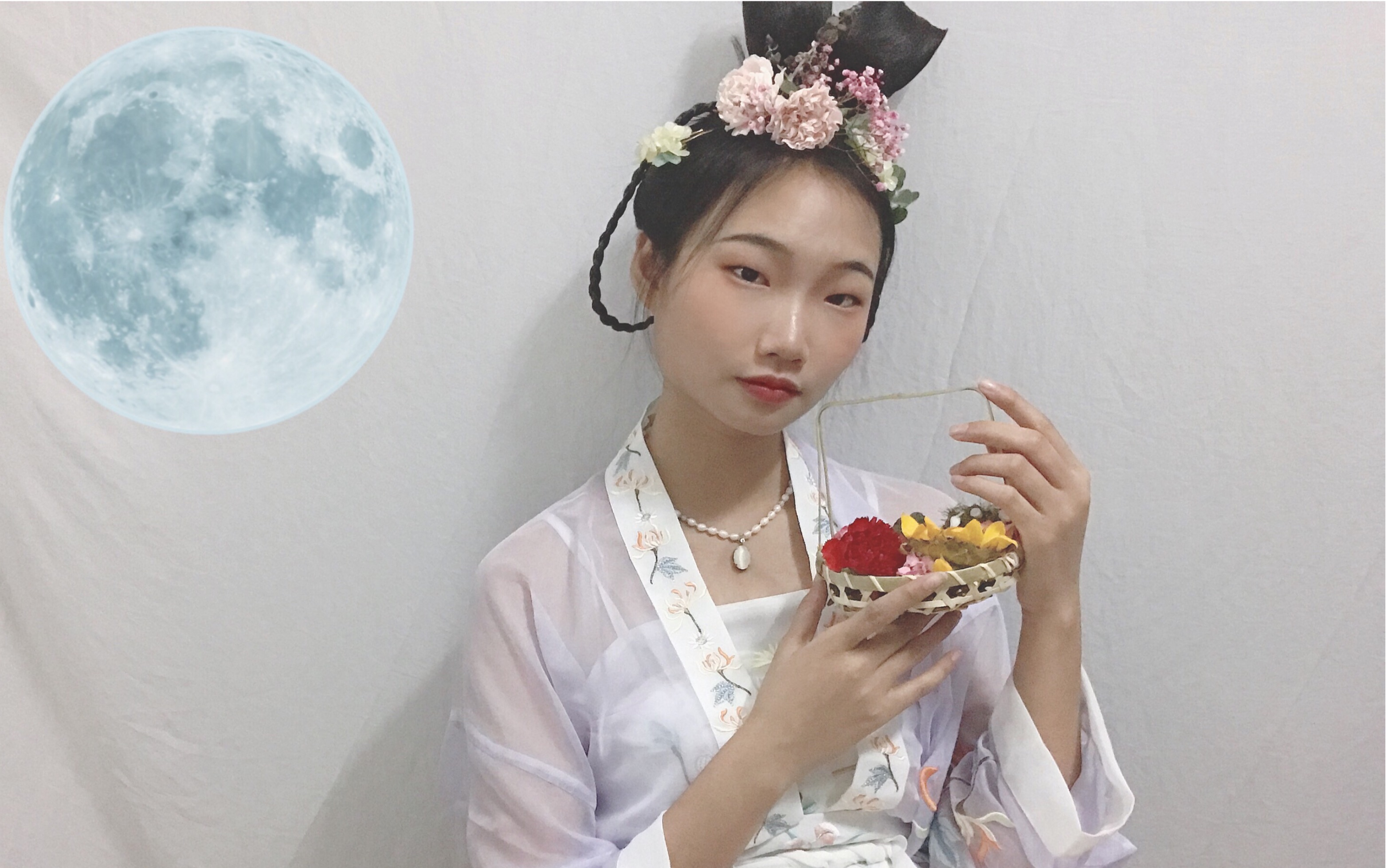 州州非常简单的汉服发型教程中短发女孩兔子发髻的使用