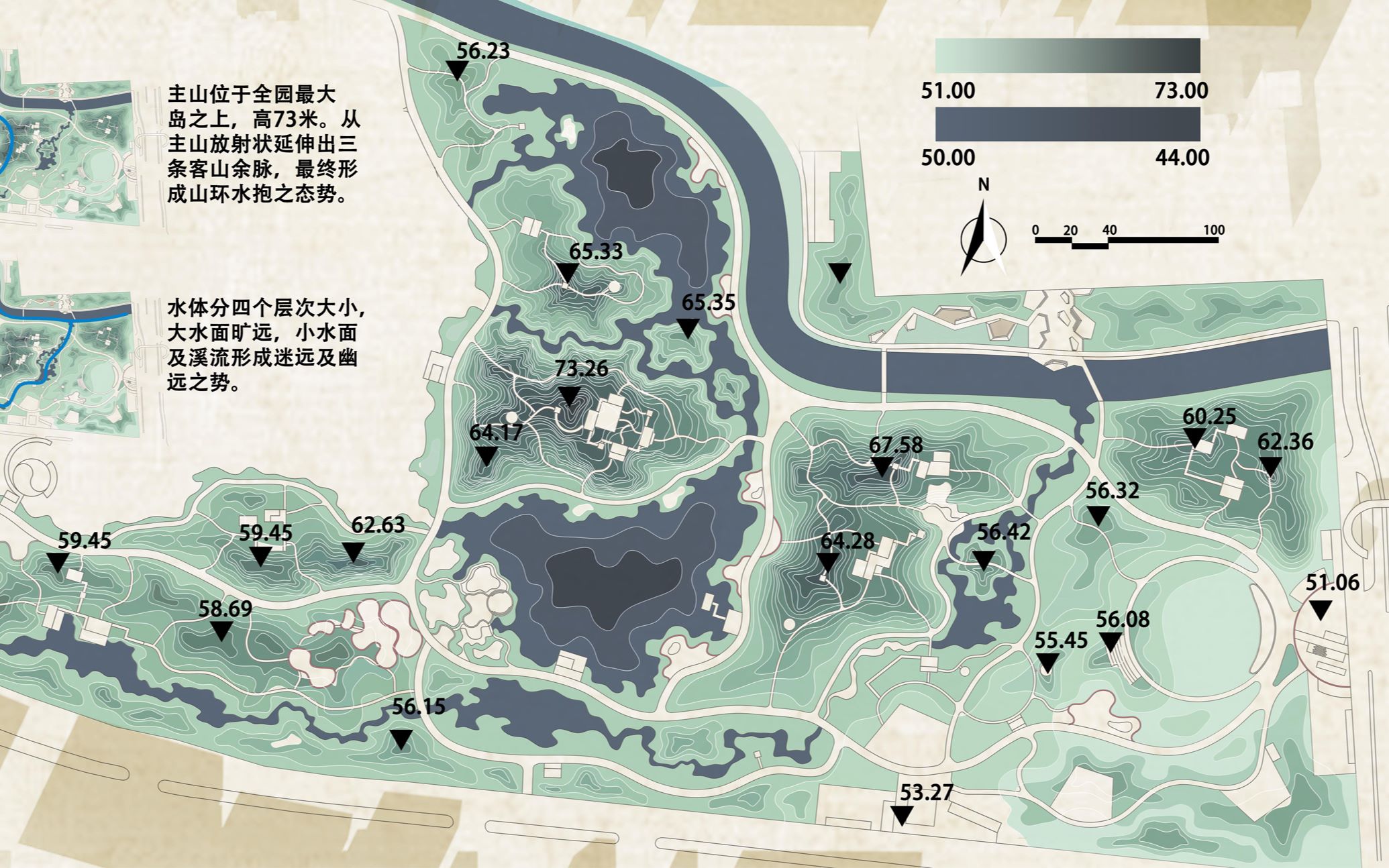 [图]【地形/竖向分析】竖向设计分析图与中西方山水观