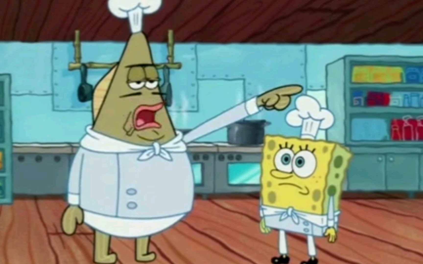 海绵宝宝用任何食材做饭,最后都会变成了蟹黄堡