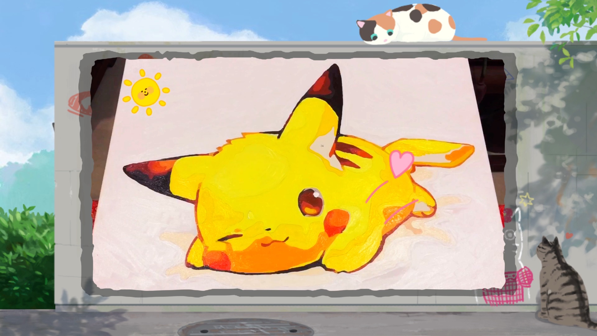 数字油画之.炸毛皮卡丘_哔哩哔哩 (゜-゜)つロ 干杯~-bilibili