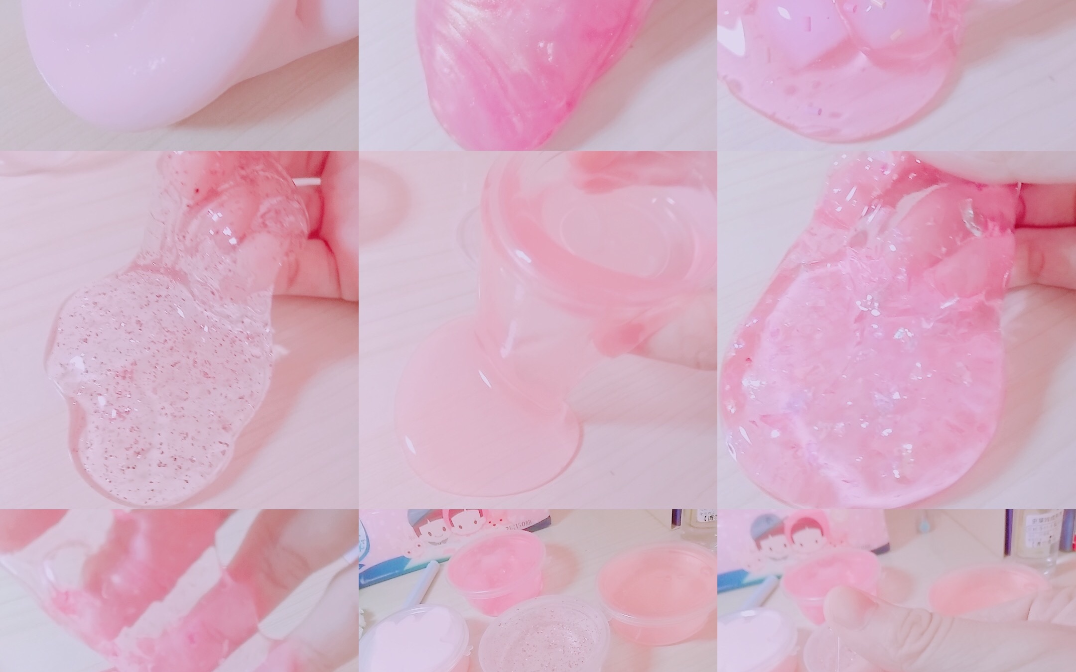 【史莱姆】超级好玩超级少女心史莱姆水晶泥珠光泥分享,_哔哩哔哩 (゜