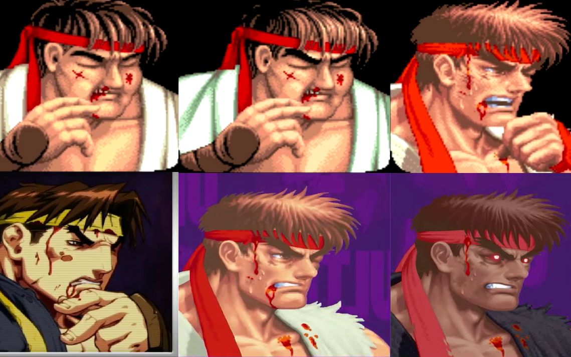 [图]Street Fighter 2 - Ryu Game Over Evolution - 隆的街霸2敗北歷史