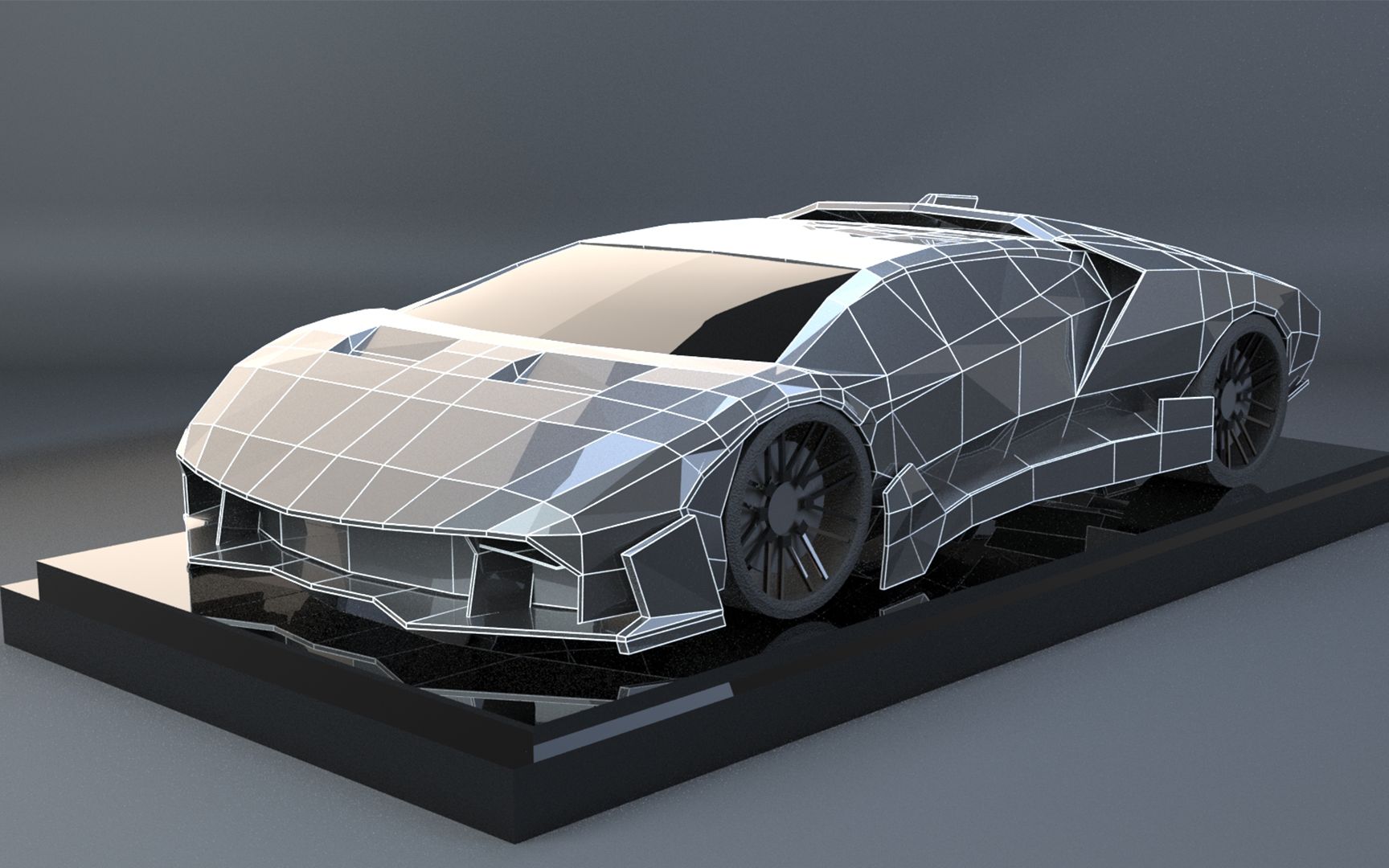 【3dmax建模教程】次世代游戏模型跑车兰博基尼!