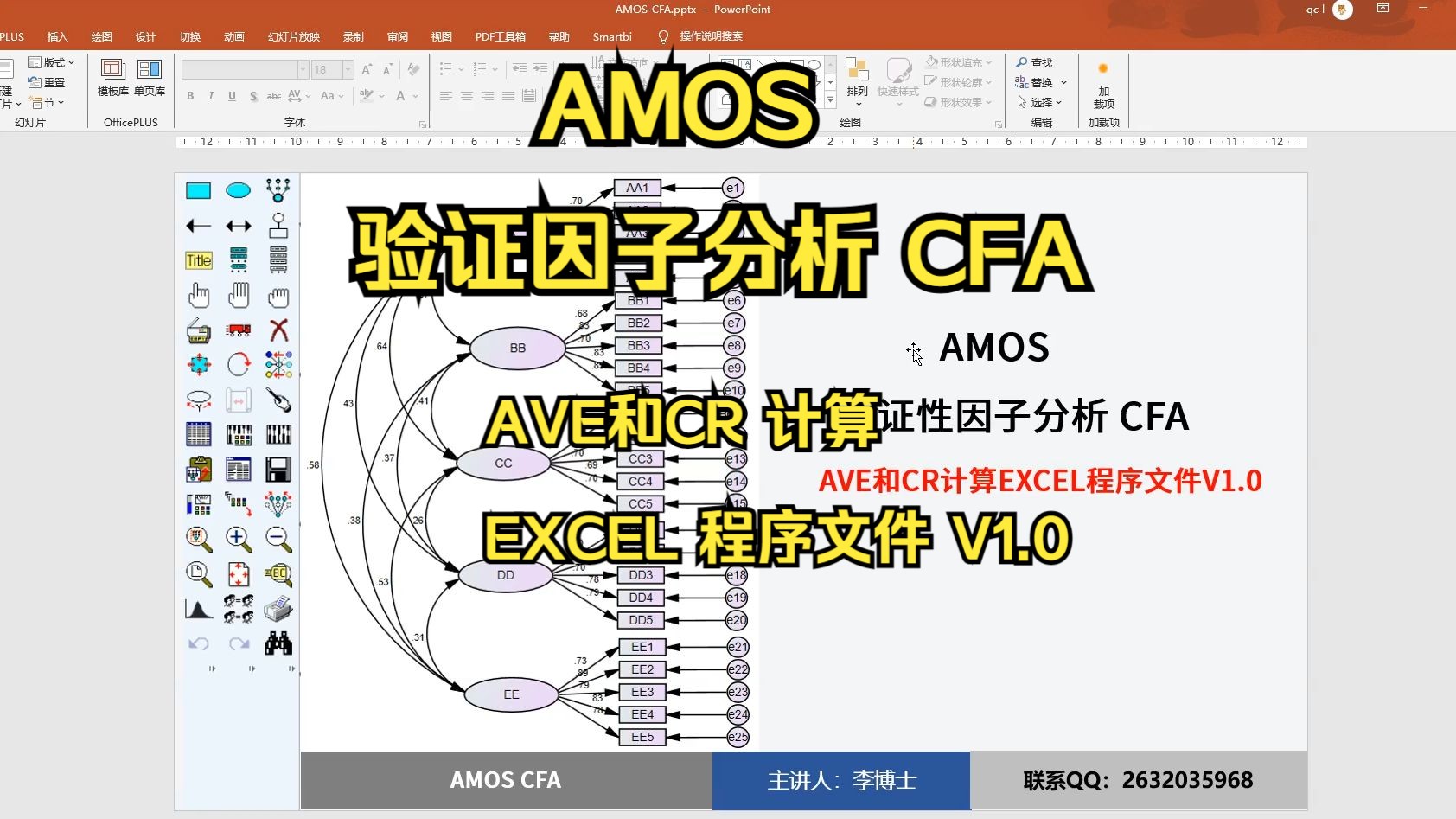 Amos验证性因子分析,收敛效度AVE和CR计算EXCEL程序哔哩哔哩bilibili