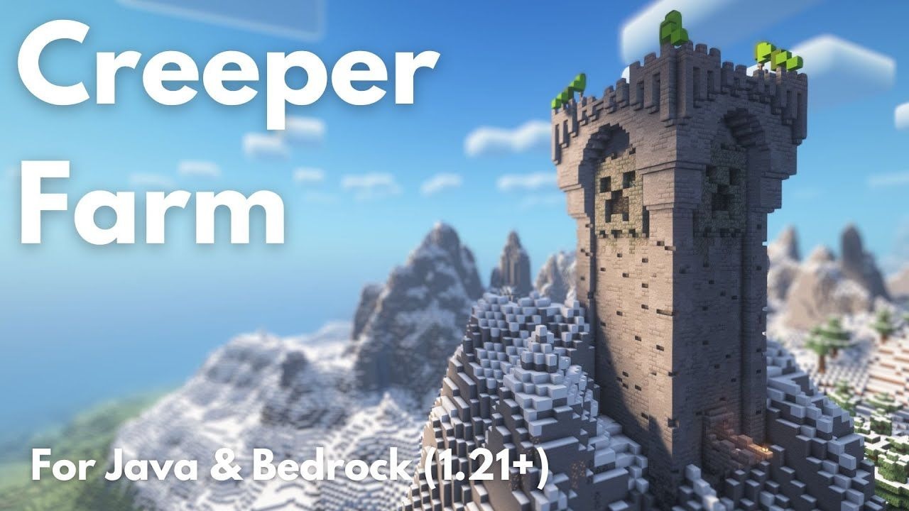 CREEPER FARM Minecraft Tutorial Java & Bedrock [1.21+]-松岛鹿鹿-松岛鹿鹿-哔哩哔哩视频