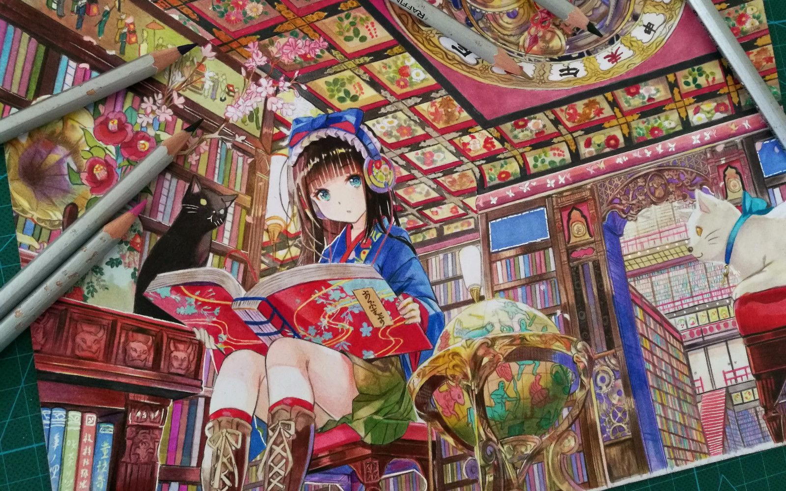 【彩铅马克笔的手绘】临一张藤原的插画_哔哩哔哩 (゜-゜)つロ 干杯