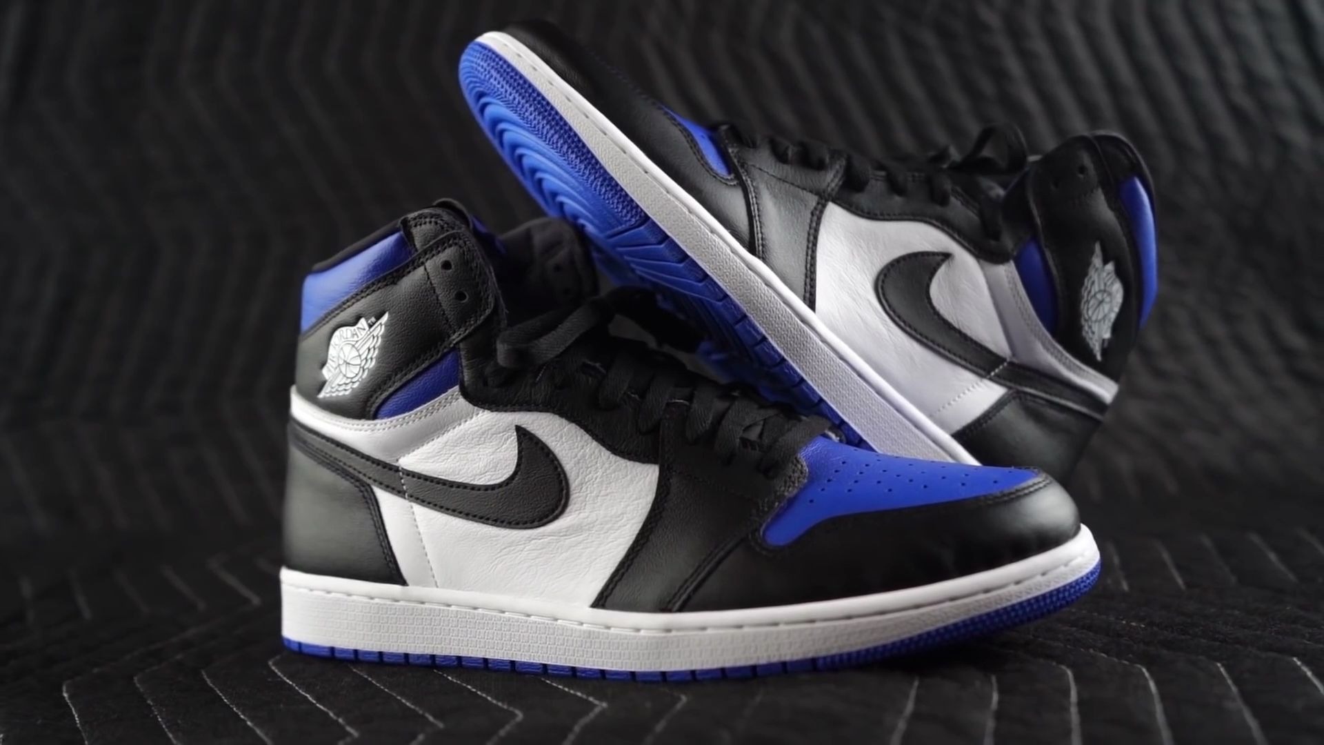 air jordan 1 "white royal" 黑蓝脚趾 细节实拍