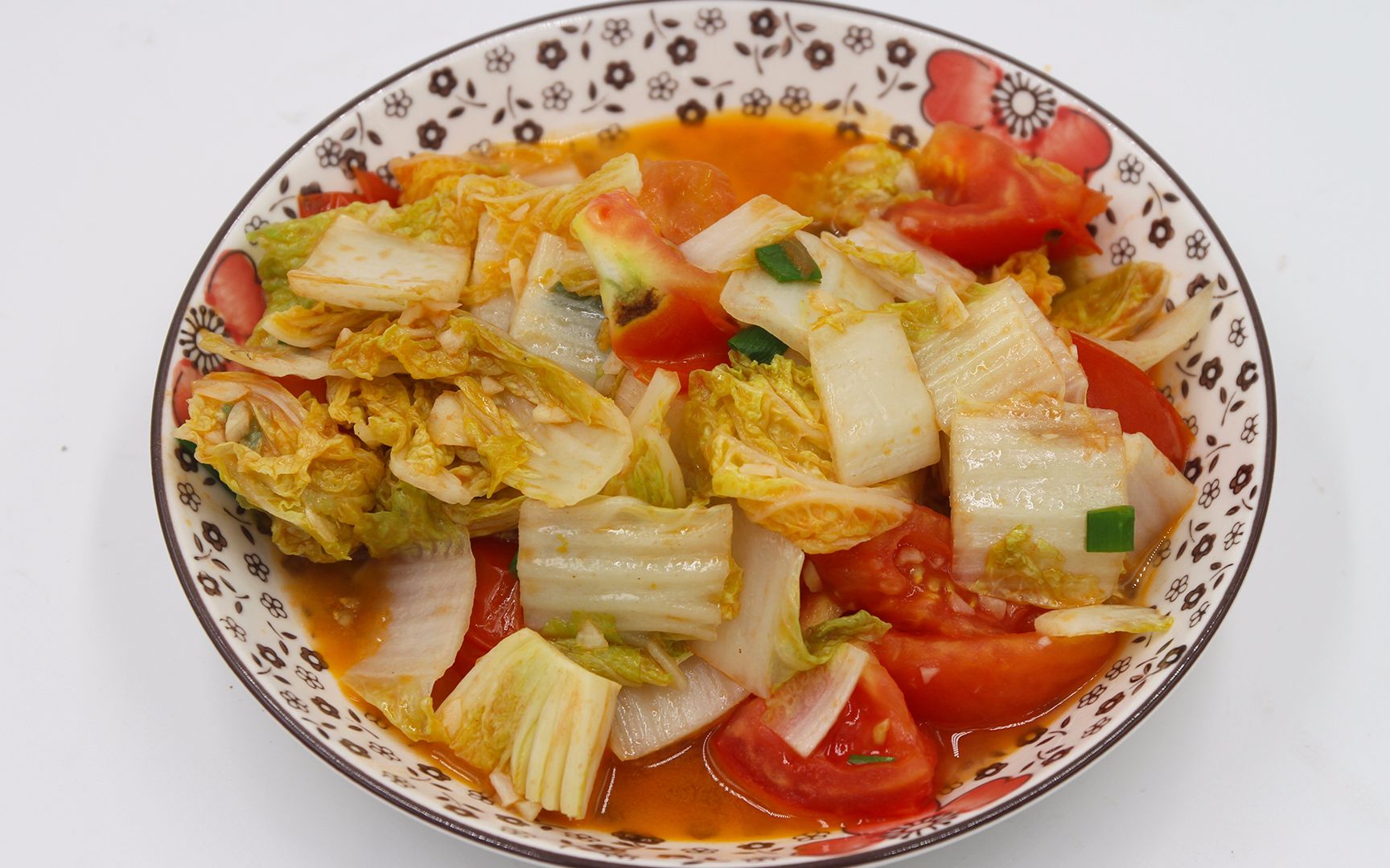 西红柿炒娃娃菜孩子吃了营养好酸酸甜甜比炒鸡蛋还好吃