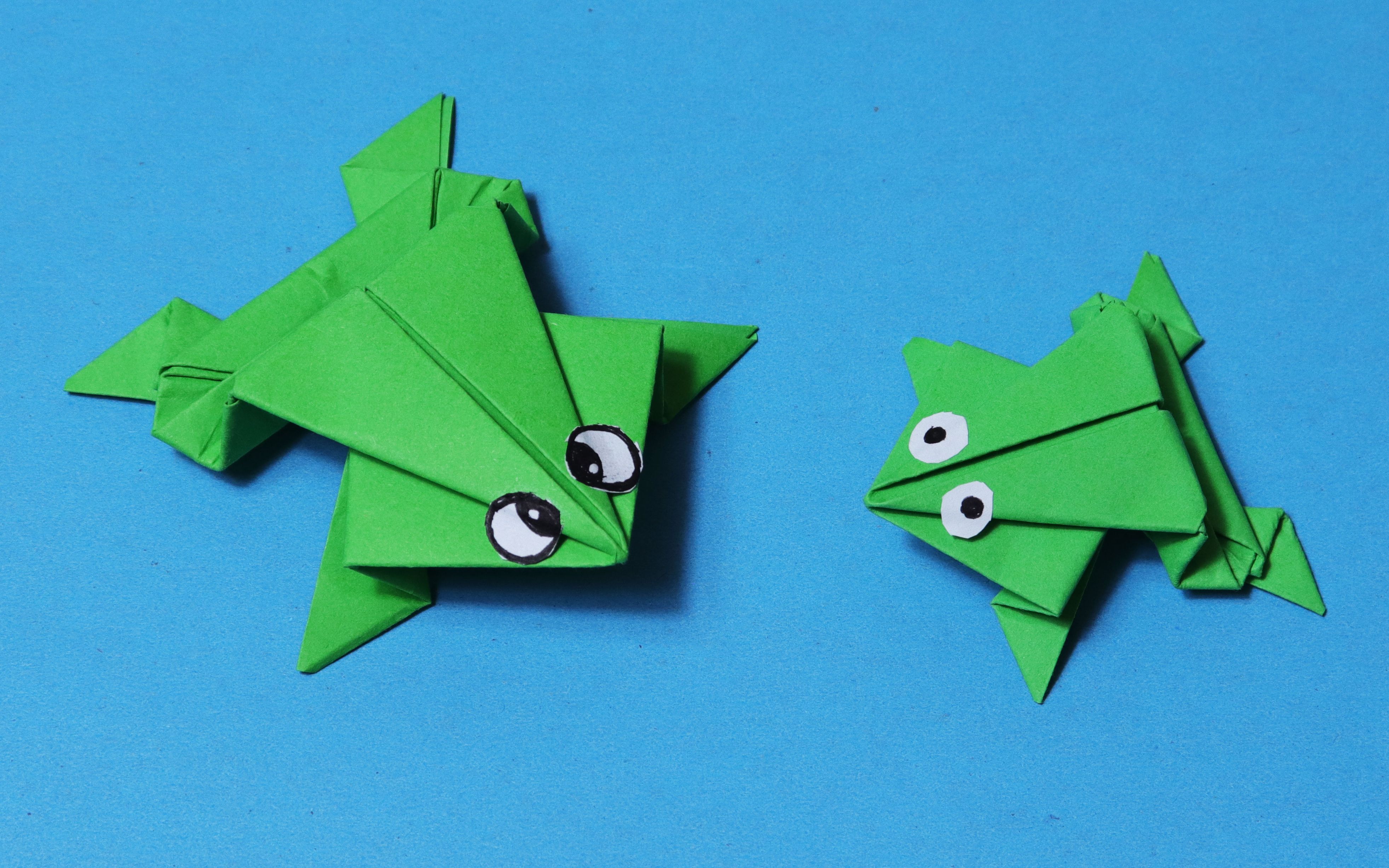 【手工折纸】制作一个可以跳的折纸青蛙