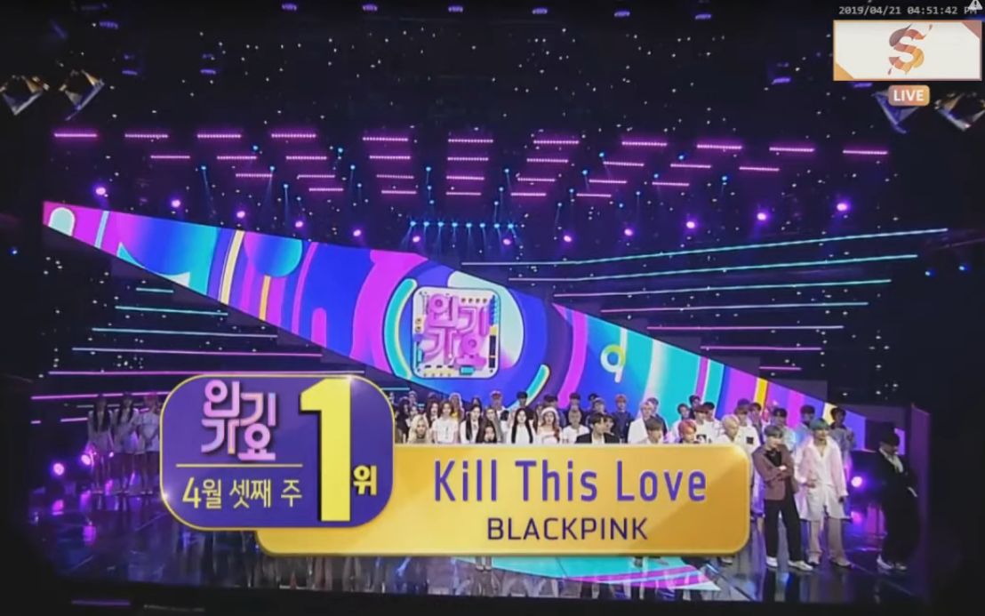 [图]【BLACKPINK】0421 一位了！一位了！Kill This Love 人歌拿到初一位了！！