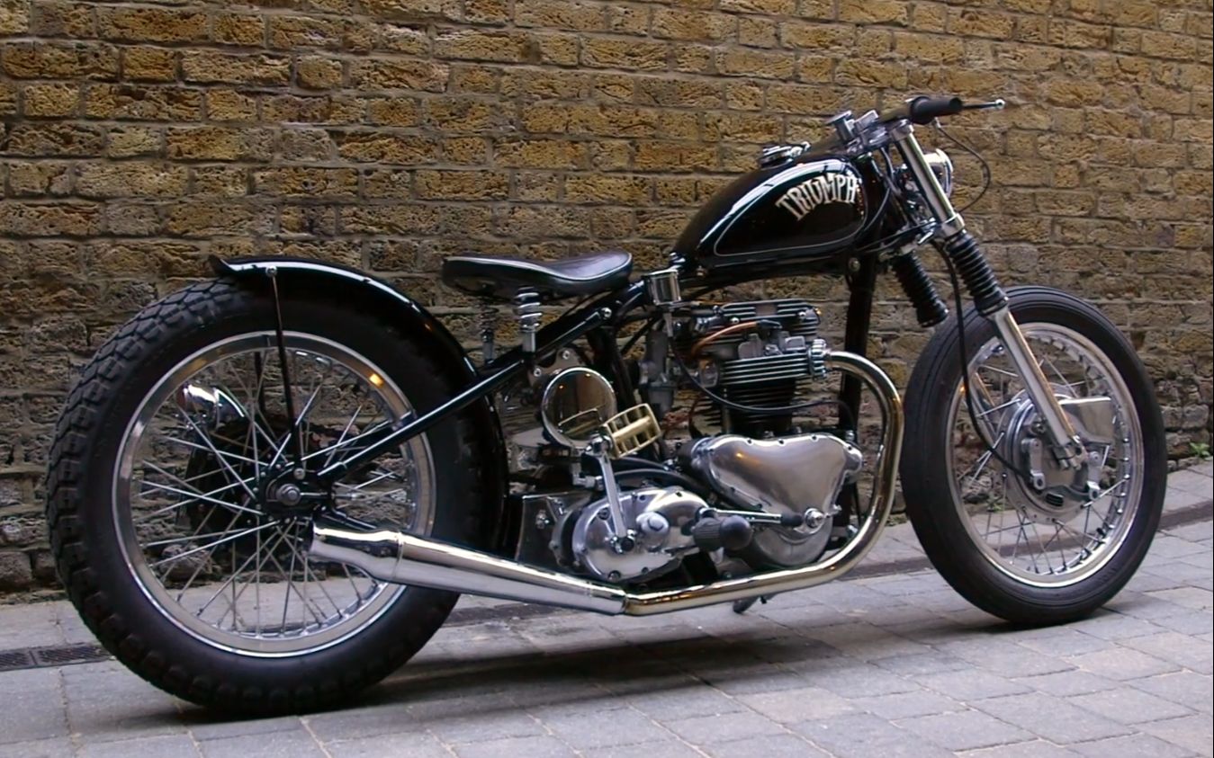 1952凯旋 改装 bobber 风格复古摩托车