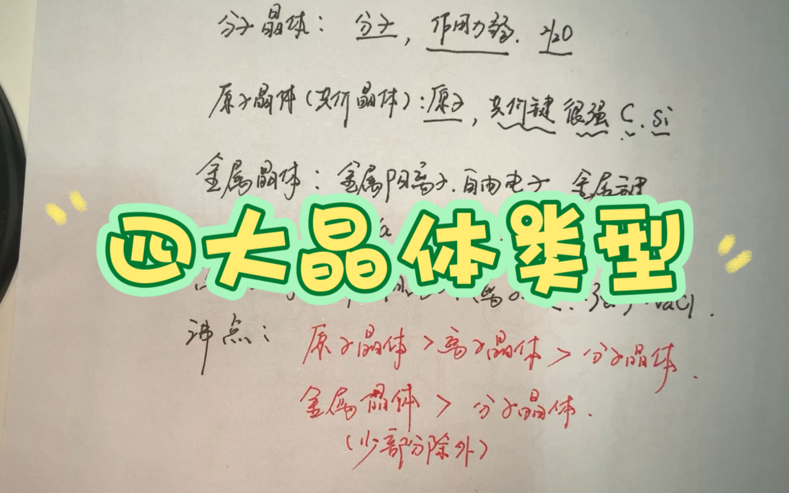 四大晶体类型怎么区分,晶体熔沸点怎么比较.建议全屏观看哔哩哔哩bilibili