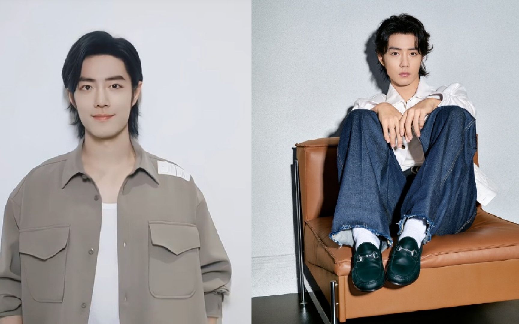 肖战素颜长发胡茬造型,现身vcr,祝贺《梦中那片海》参加中美电影节