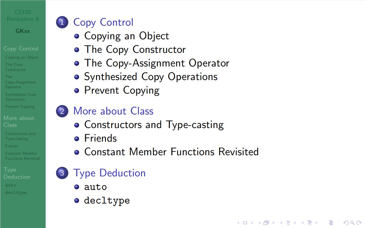 [[deprecated]] 上科大 CS100 recitation 8 拷贝控制、const成员函数、初识类型推导哔哩哔哩bilibili