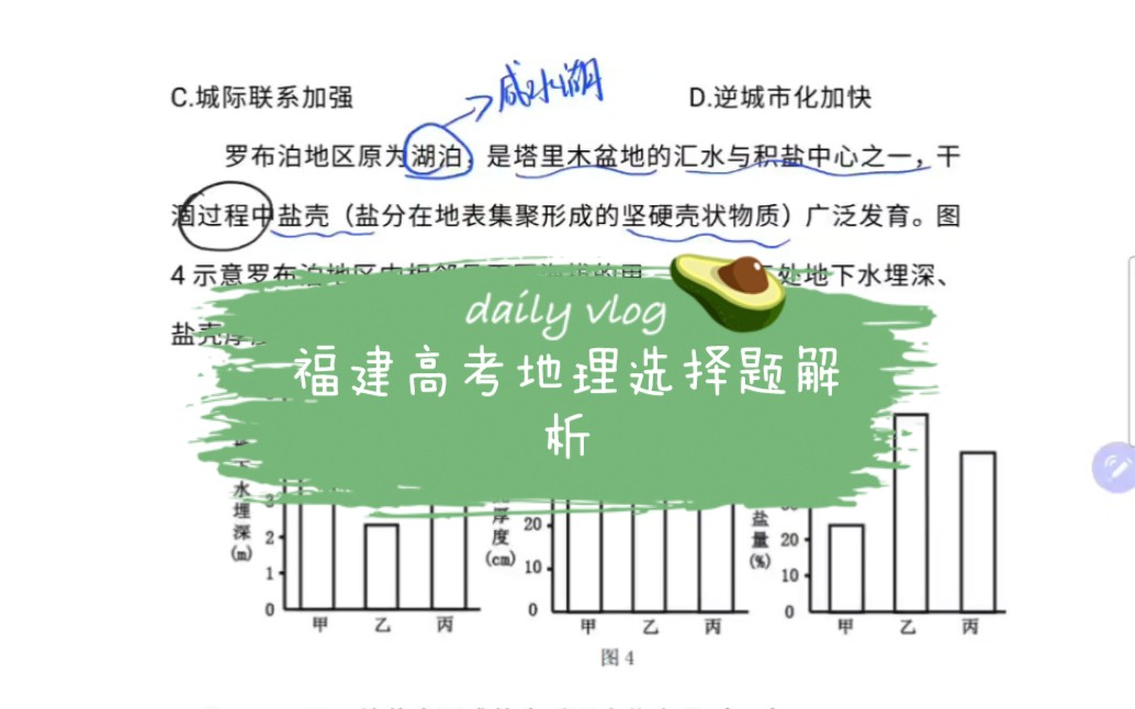 2021年福建省高考地理选择题解析第九、十题/罗布泊盐壳相关哔哩哔哩bilibili