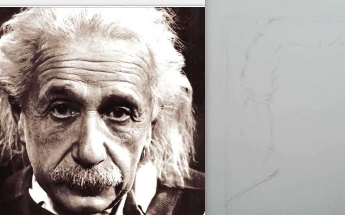 绘画人像是怎么样的体验大佬教你画爱因斯坦