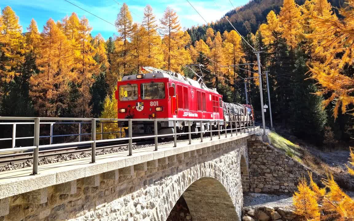 [图][4K风景]阿尔卑斯格鲁姆-混合动力火车 第一视角 1