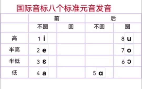 国际音标发音(八个标准元音)哔哩哔哩bilibili