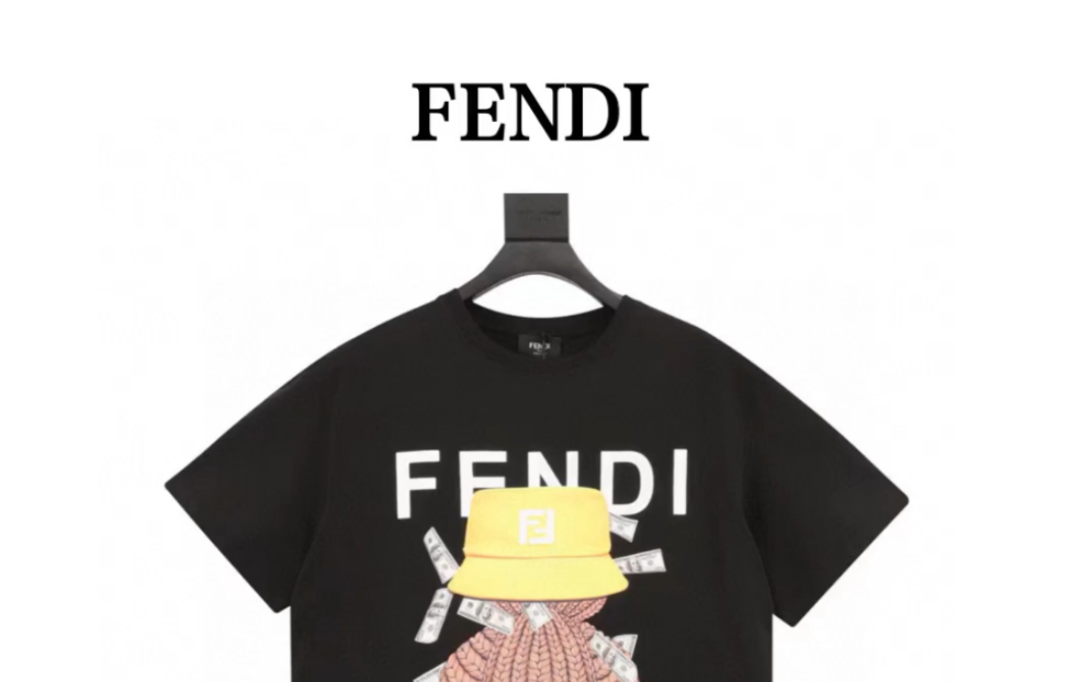 盘点一下高仿fendi芬迪美金熊印花短袖t恤