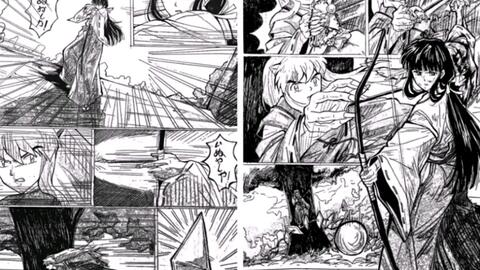 犬夜叉与桔梗 将动画分镜画成漫画分镜累死 哔哩哔哩