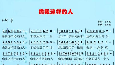 像我这样的人简谱 B站