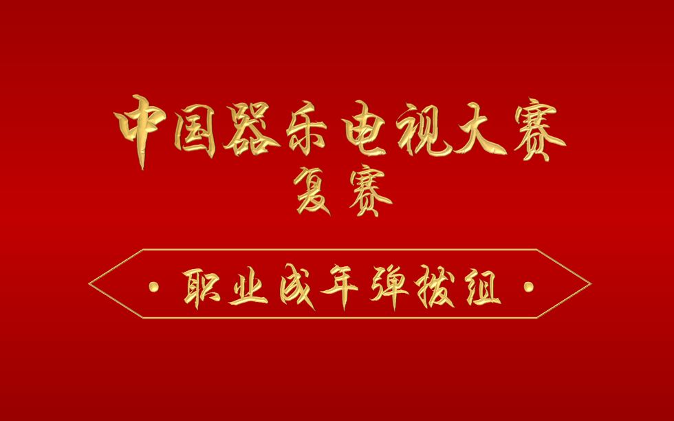 《2019中国器乐电视大赛》 职业【成年弹拨组】复赛(完) 20190724哔哩哔哩bilibili