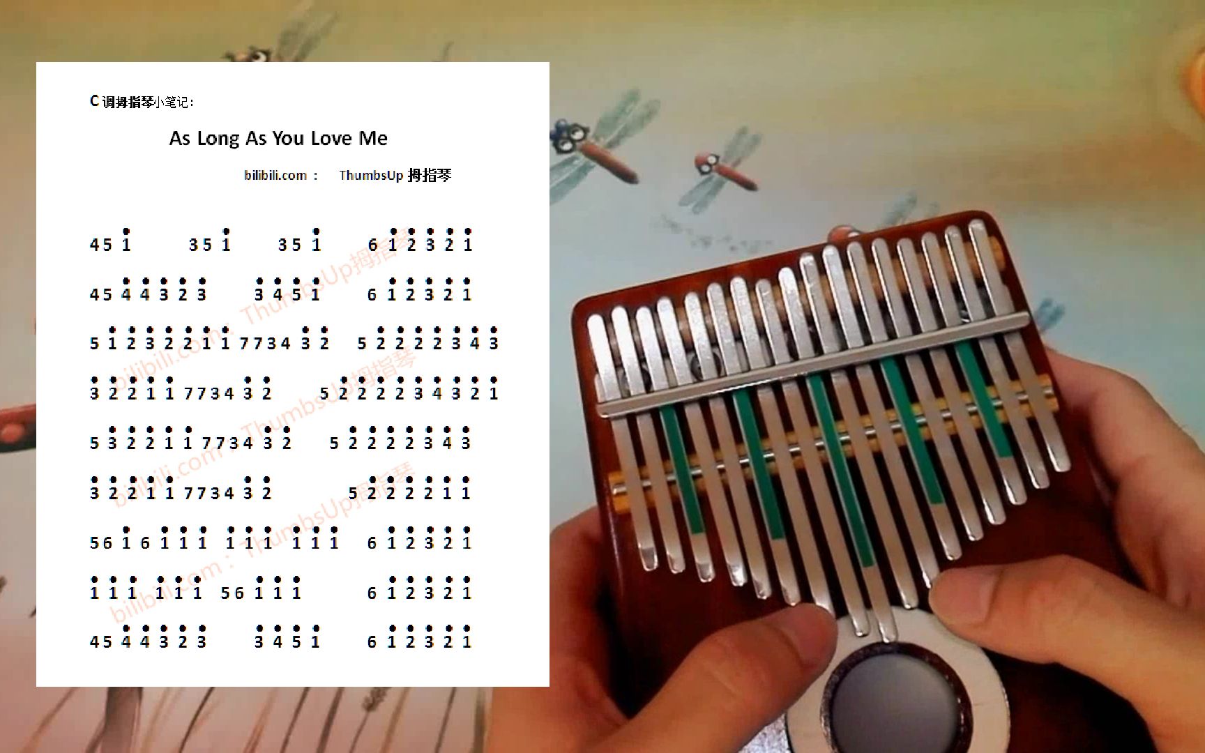 【卡林巴 拇指琴】 《 as long as you love me 》 - backstreet boys