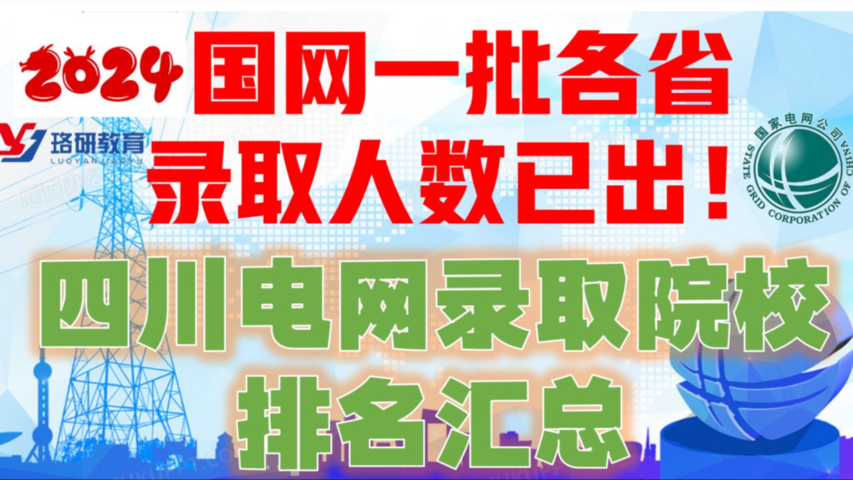 【四川电网】2024国网各省录取院校排名之四川电网,看看一批都录用了那些院校?||国家电网||南方电网||电气工程||电气就业指导||国网招聘||电网考哔哩哔哩...