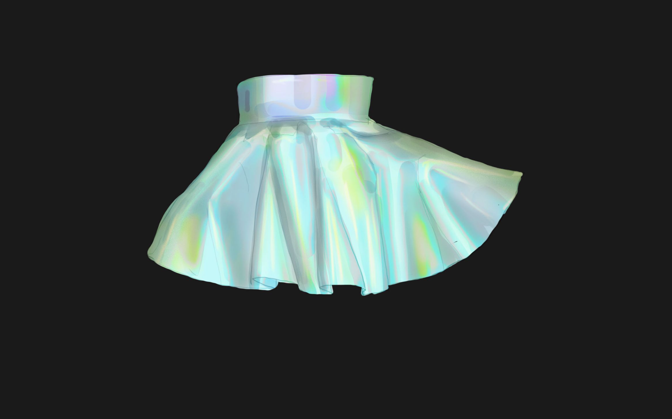 【板绘教学】镭射裙子的绘画方法,超简单!