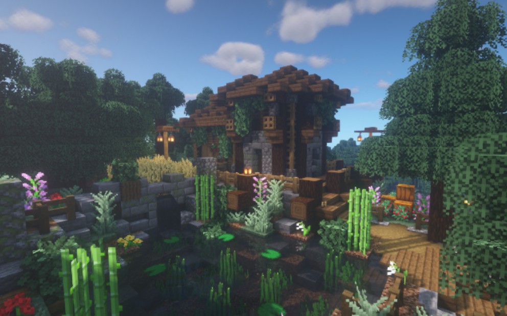 【Minecraft】单人生存建筑4；附魔室的建造//地形的美化_哔哩哔哩_bilibili