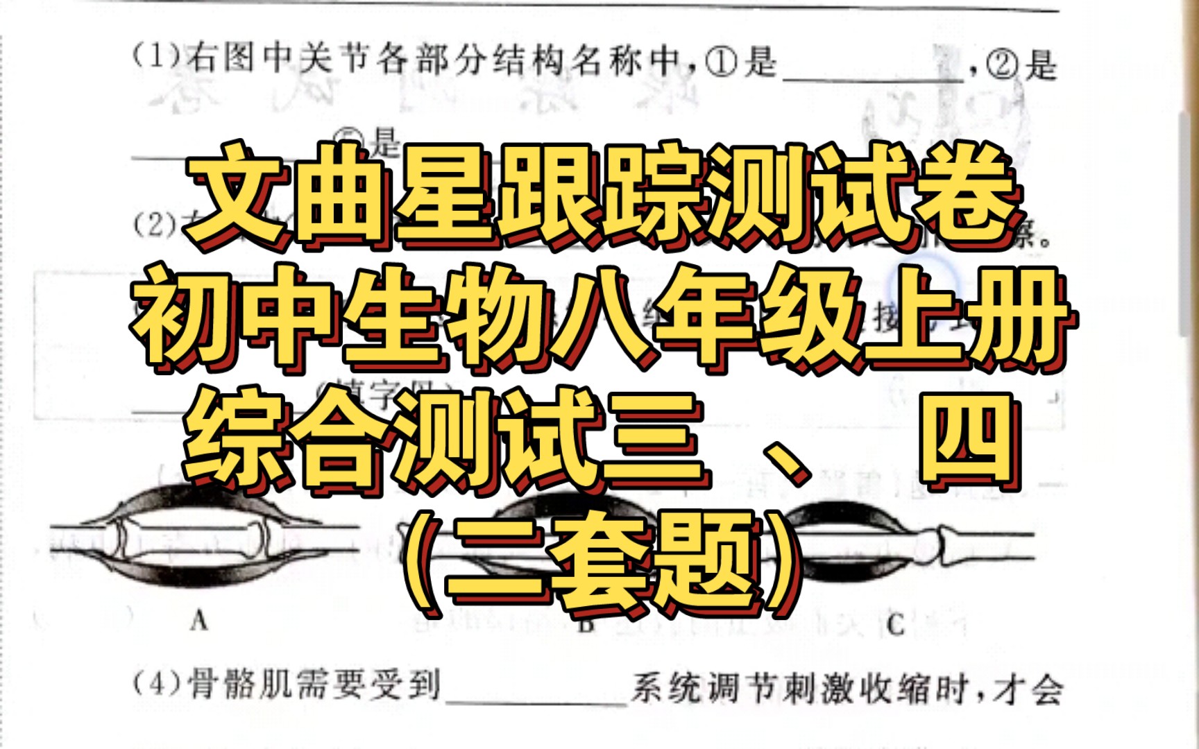 文曲星跟踪测试卷初中生物八年级上册综合测试三 、 四(二套题)后附答案2023哔哩哔哩bilibili