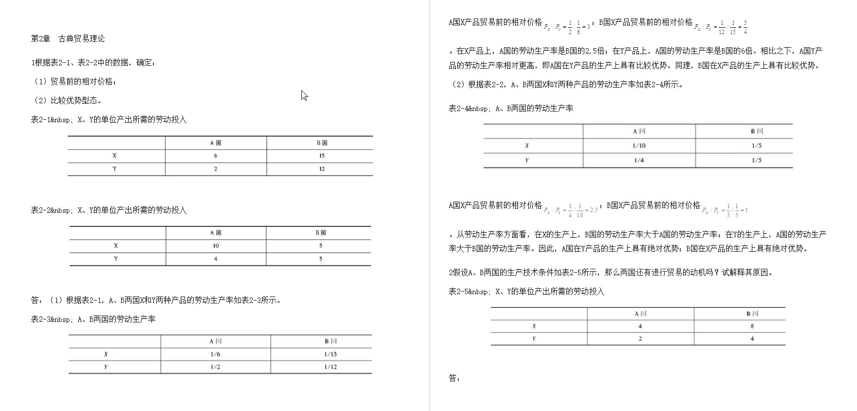 [图]李坤望《国际经济学》（第3版）课后习题详解