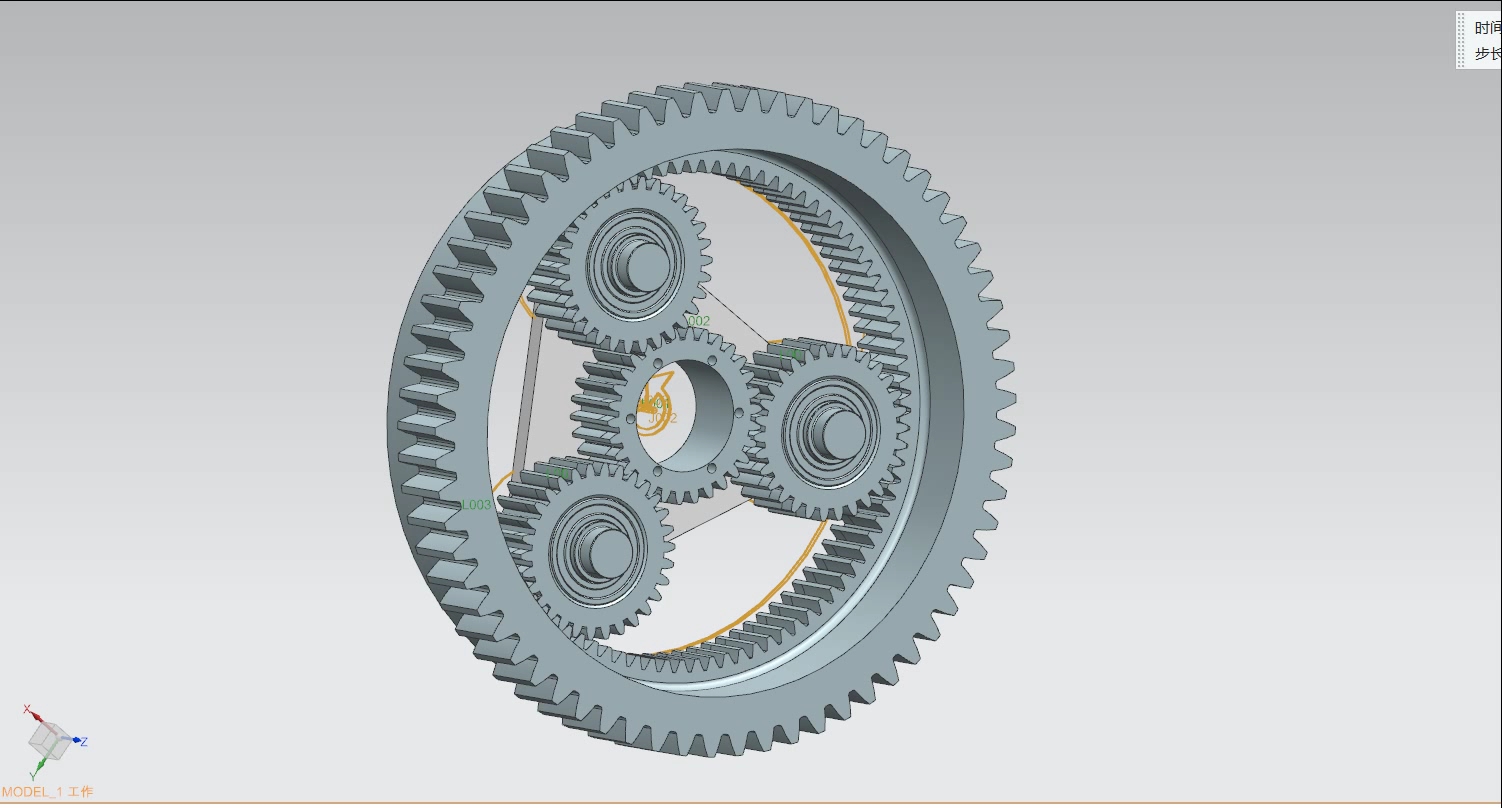 行星齿轮仿真运动(2)——行星架静止 太阳轮作为主动轮