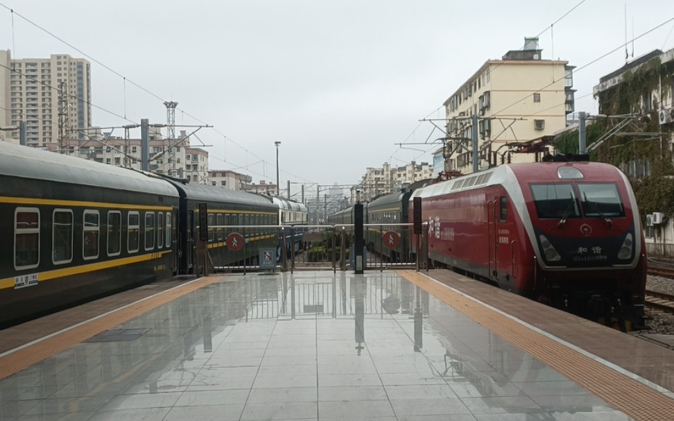 【4k·福蓉直特】hxd1d 0009牵引z392次(福州—成都)南昌站3道停车