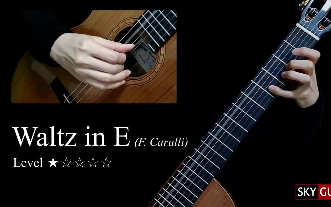 [图]古典吉他独奏-E大调华尔兹 Waltz in E (F Carulli) -带谱教学-GQ120-131