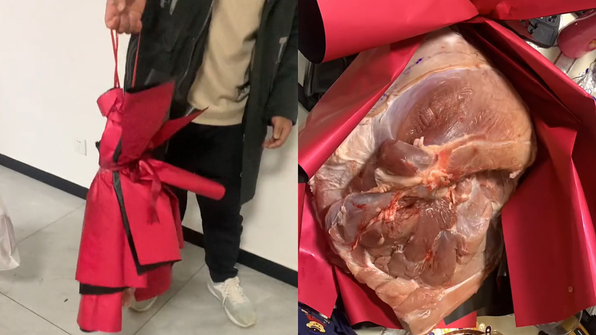 女子情人节收到老公"猪肉花束",开心大卸八块:实用又好看