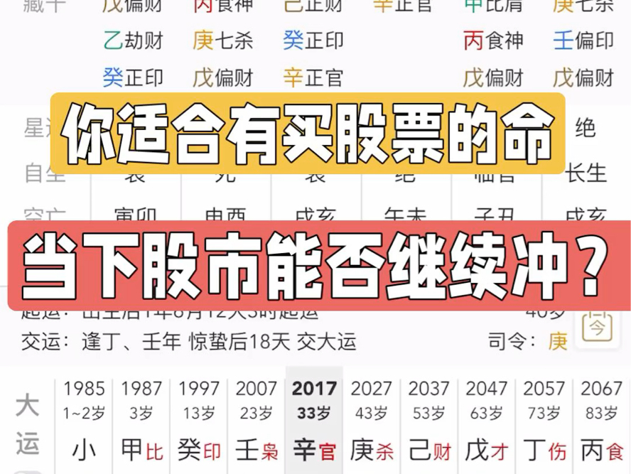 八字看财运,股票能不能冲?哔哩哔哩bilibili