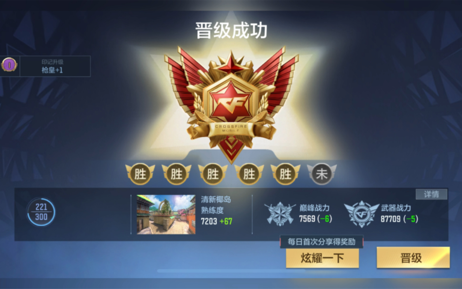 cf手游传奇晋级成功